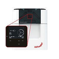 Zehnder ComofAir Q mit Display Display Lüftungsgerät ComfoAir Q Produktansicht