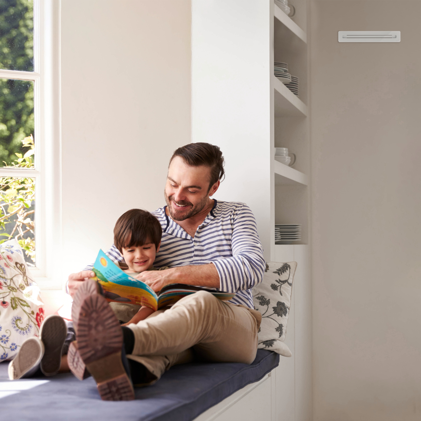 Zehnder Schlitzauslass Mann und Kind Zuluft Abdeckung Schlitzauslass