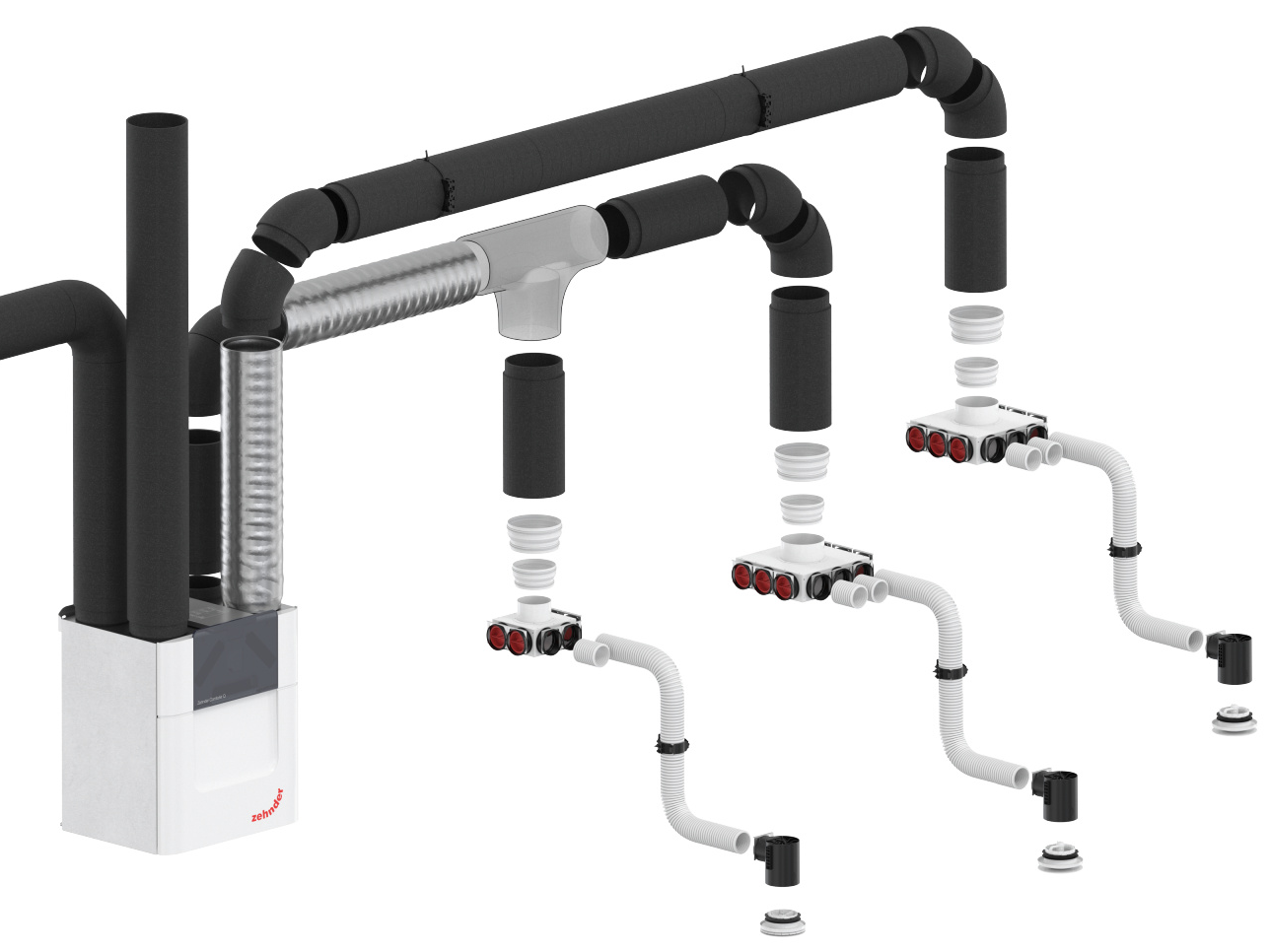 Grafik Lüftungsanlage system grafik zehnder luftverteilung lüftung