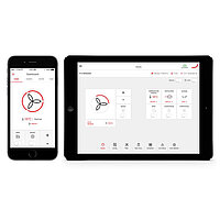 Zehnder ComfoControl-App Telefon und tablet zeigen die zehnder comfocontroll app