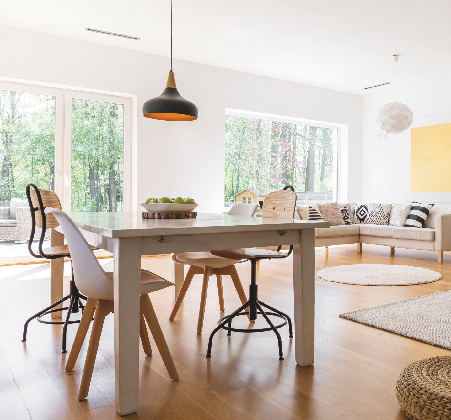 Schlitzauslaus Zehnder ComfoGrid Linea Wohnraum mit Schlitzauslaus ComfoGrid Linea