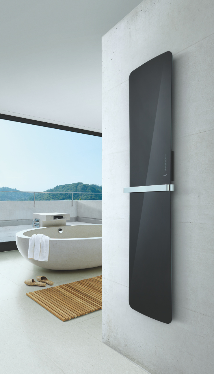 Zehnder Folio Glass Rendering Zehnder Folio Glass Decorative radiator