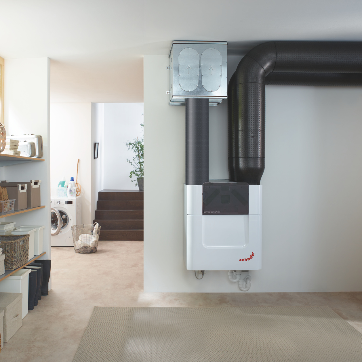 Zehnder_CSY_ComfoAir_Q450_CAQ450_CP180_CPP200_CW520-basement_ComfoPipe_Compact Rendering Zehnder ComfoPipe Compact Comfortable indoor ventilation
