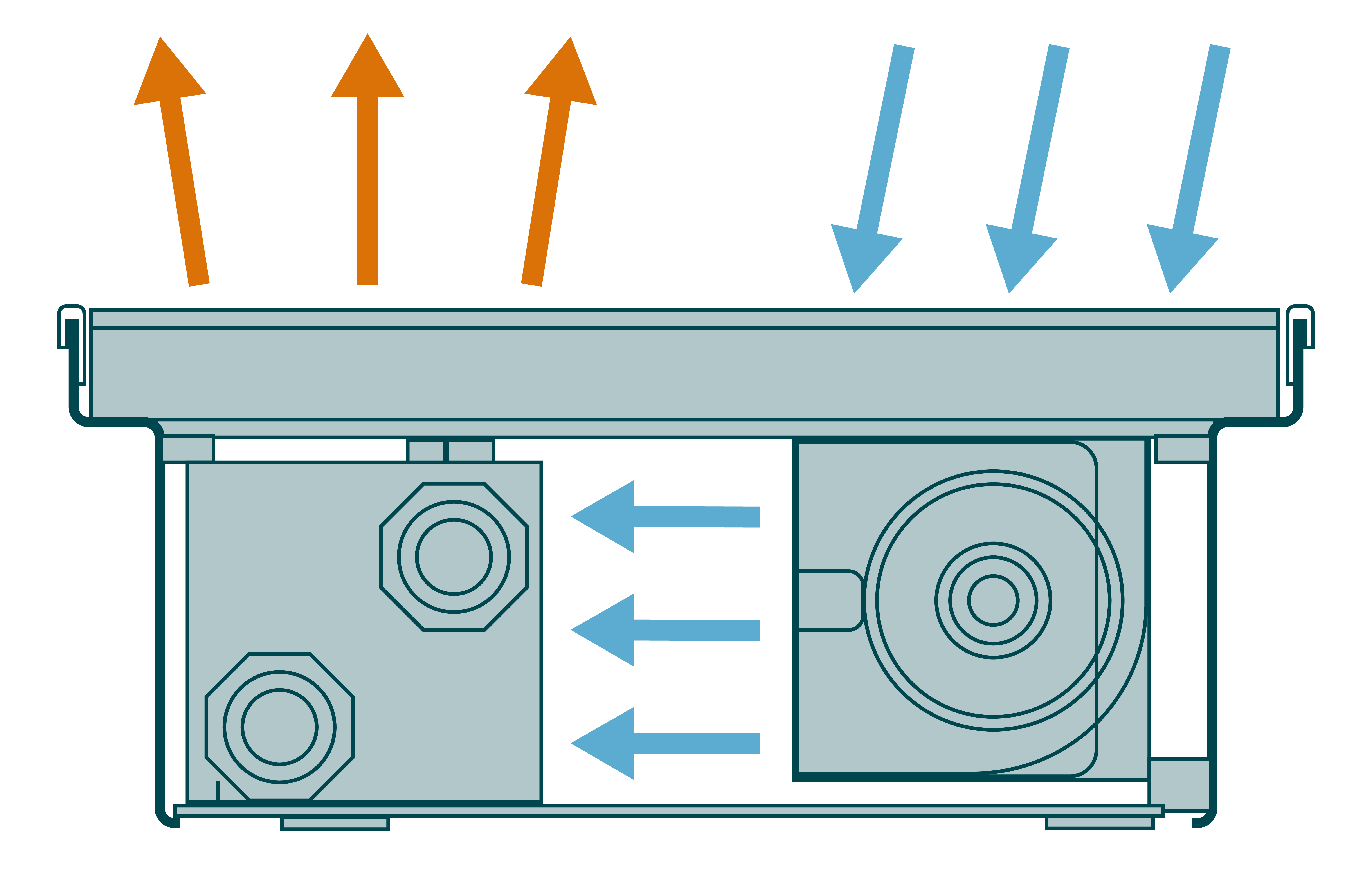 Terraline mit Lüfter Zehnder, Terraline, Drawing, Illustration, graphic, function,