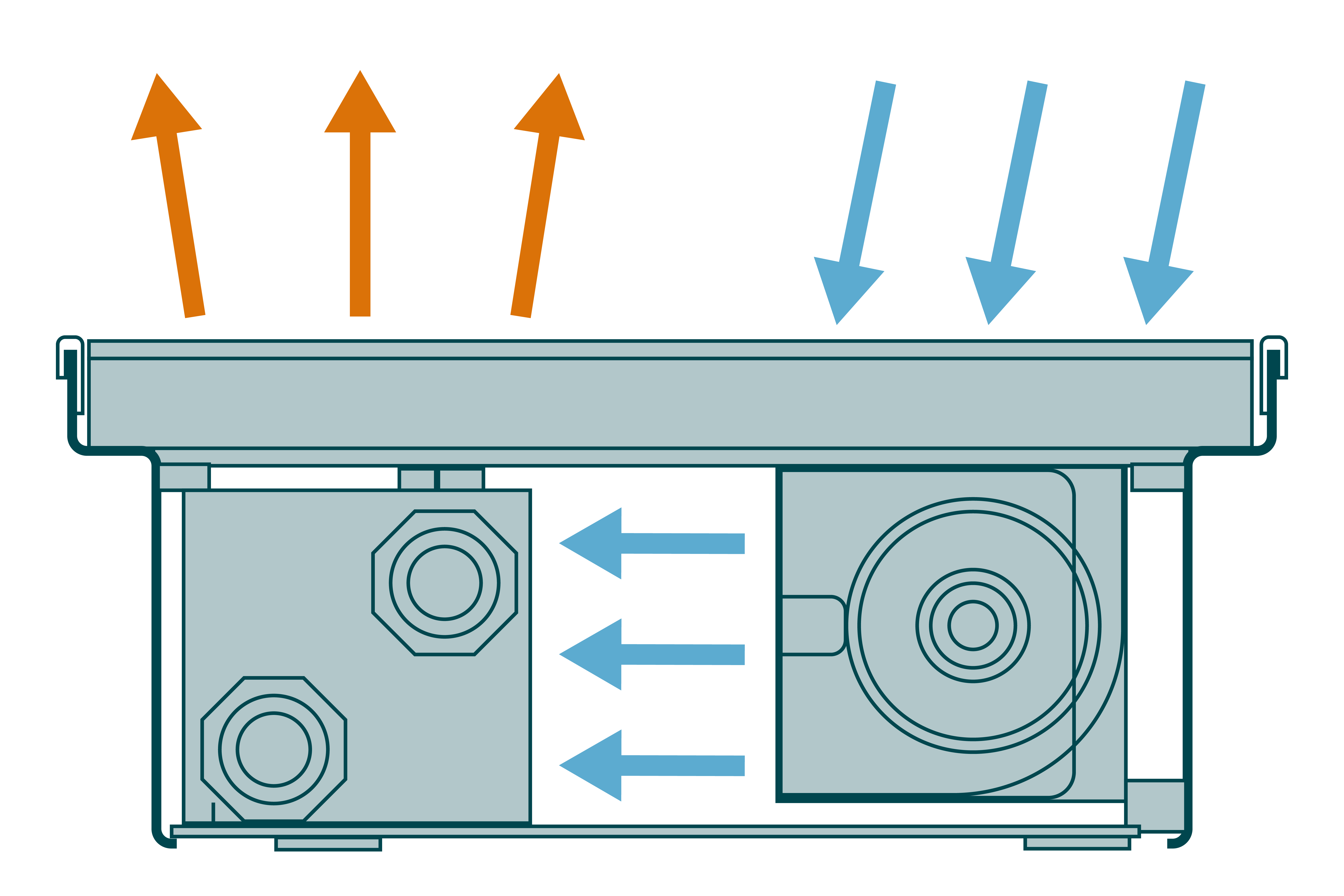 Lüfter verstärken die Luftzirkulation Zehnder, Terraline, Drawing, Illustration, graphic, function,
