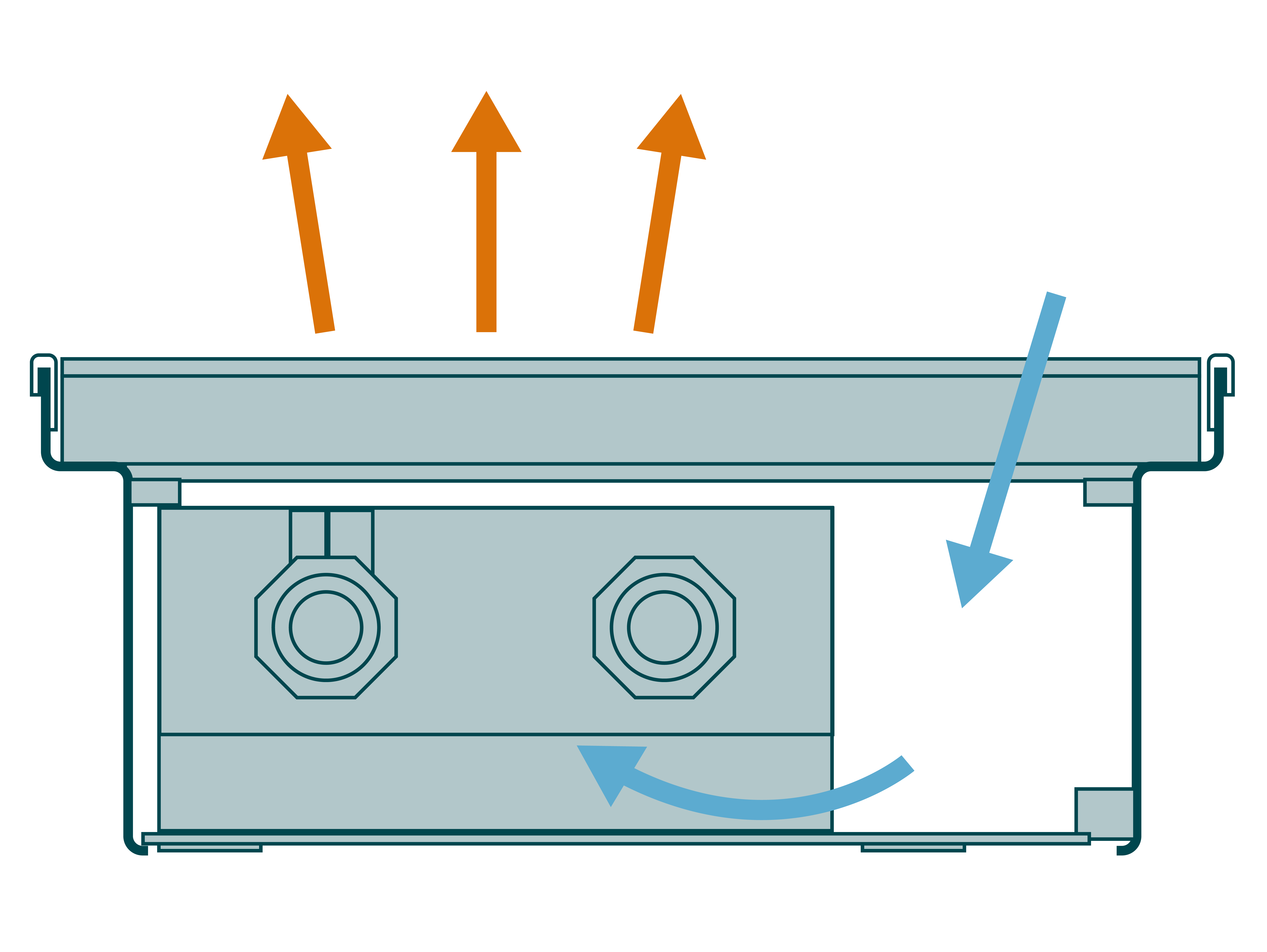 Luftzirkulation an Glasfornt Zehnder, Terraline, Drawing, Illustration, graphic, function,